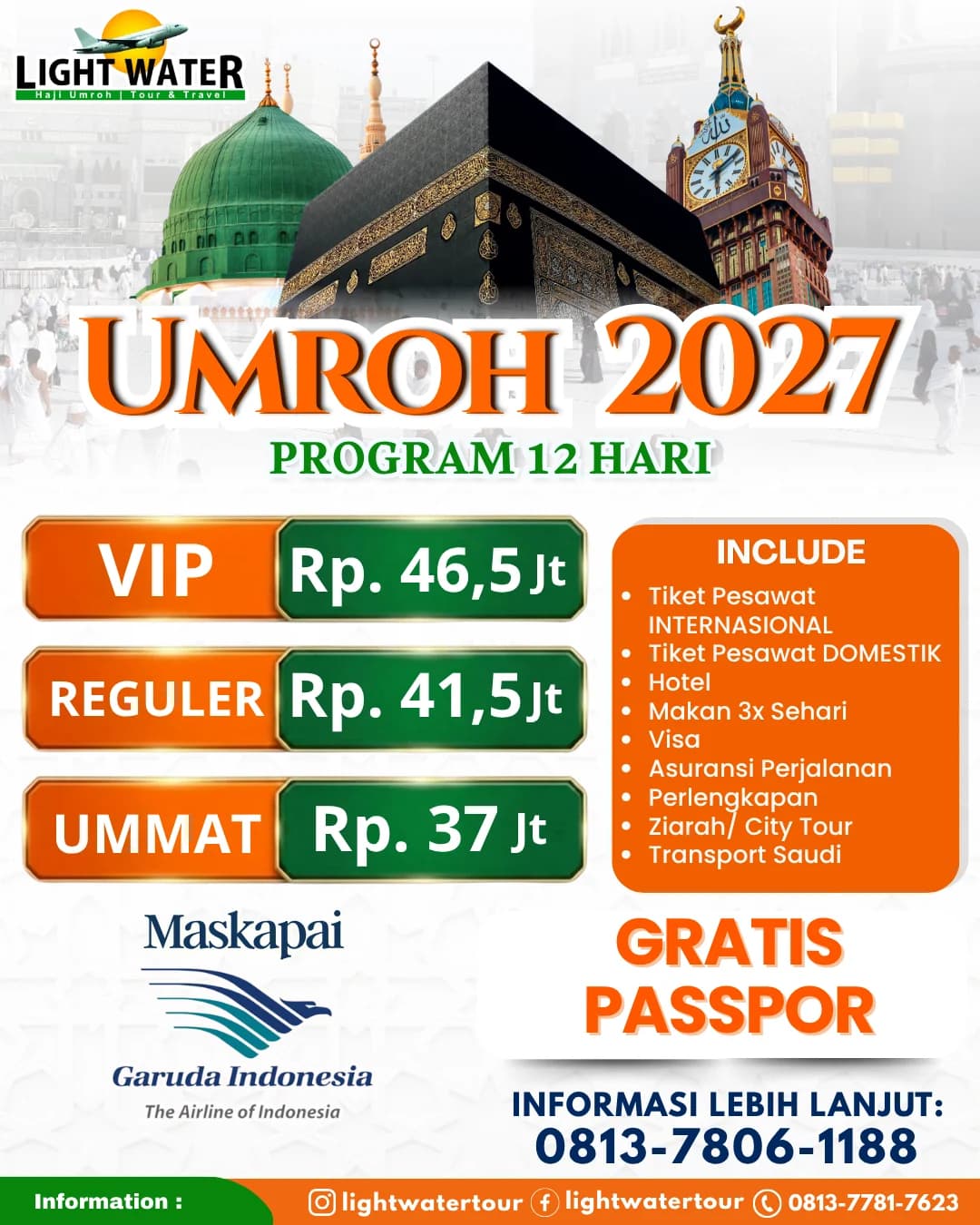 Pilihan Umroh Ummat 2027: Program 12 Hari